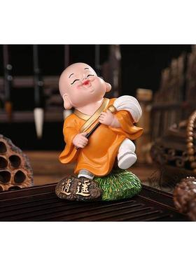 新中式客厅家居装饰品办公桌面小摆件励志创意小和尚书房禅意摆设