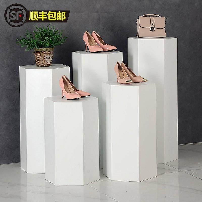 橱窗木质底座展示柜摆台花店陈列柜流水台展厅六边形烤漆展示台,淘宝优惠券,粉丝福利购,淘宝优惠卷