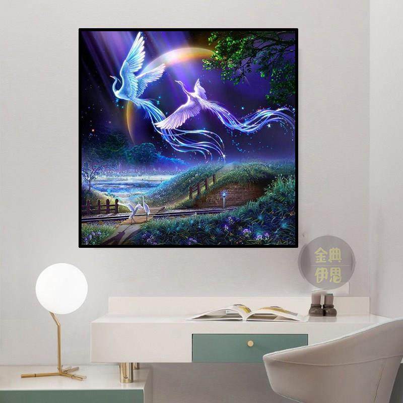 钻石画2024新款动物比翼鸟风景5d手工贴钻十字绣客厅卧室水钻满钻,淘宝优惠券,粉丝福利购,淘宝优惠卷