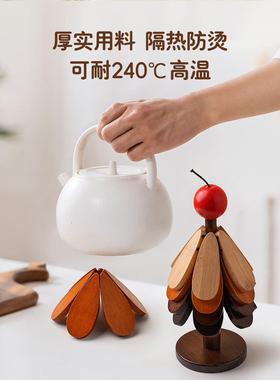 贝汉美创意圣诞树实木桌垫隔热垫高温防烫锅垫餐垫餐桌装饰品摆件
