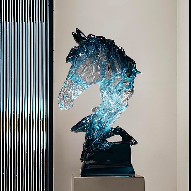 马到成功马摆件招财透明工艺品个性书房办公室装饰品开业乔迁礼物,淘宝优惠券,粉丝福利购,淘宝优惠卷