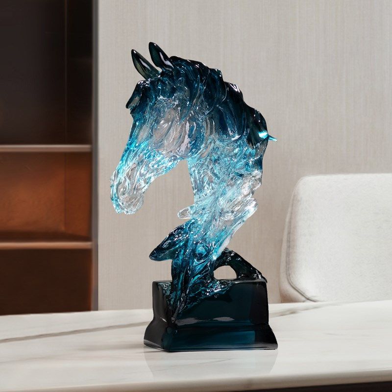 马到成功马摆件招财透明工艺品个性书房办公室装饰品开业乔迁礼物,淘宝优惠券,粉丝福利购,淘宝优惠卷