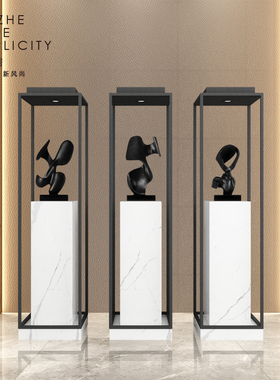 雕塑台摆件大f理石底座售楼处酒店大堂落地基座商业大厅装饰摆台