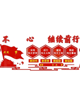 红色主题党建文化墙党支部宣传标语党员活动室背景墙贴布置亚克力