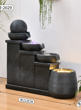 创意欧式简约流水喷泉摆件客w厅现代招财景观户外庭院鱼池加湿装