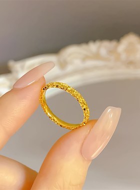 深圳水贝实心闭口金包银戒指素圈指环G男女情侣款对戒情人节日礼