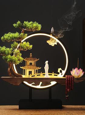 创意开幕礼品新中国禅宗饰品灯圈夜灯家居装饰客厅办公桌面