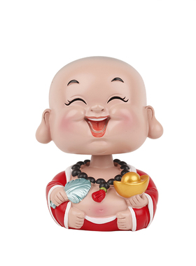 家居装饰品创意小摆件p可爱车内招财弥勒佛财神客厅办公室桌面摆