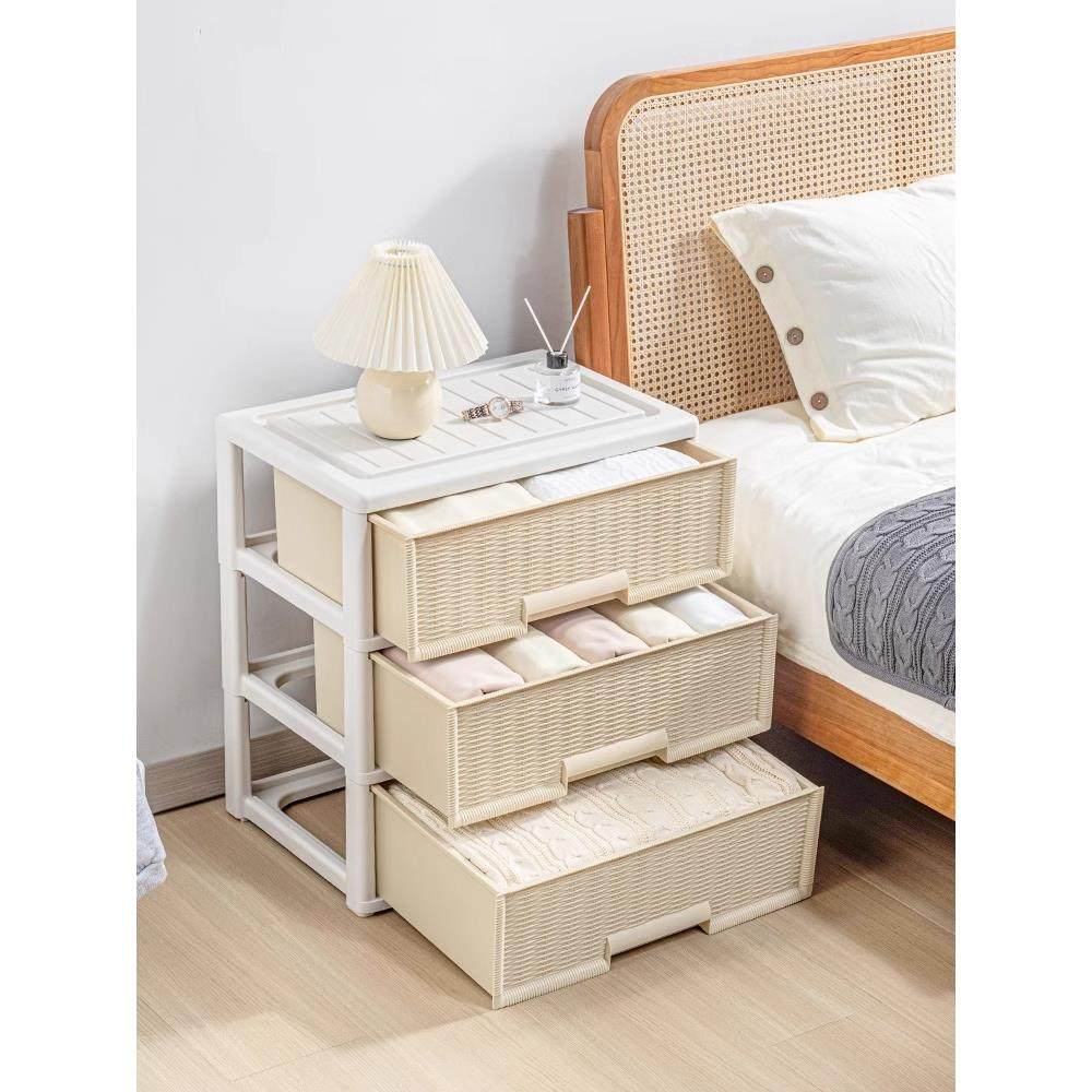 多层抽屉式收纳柜家用客厅卧室宿舍彷藤储物整理箱零食床头抽屉柜,淘宝优惠券,粉丝福利购,淘宝优惠卷