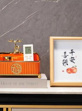 入户进门口玄关钥匙收纳摆件现代轻奢客厅家居装饰品化妆品收纳盒