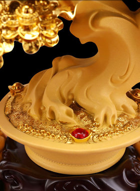 中式貔貅一对生意兴隆摆件发财树收银台工艺品摇T钱树店铺开业礼