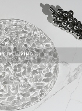 简约现代轻奢创意托盘软装饰x品家居样板房间客厅茶几置物盘摆件