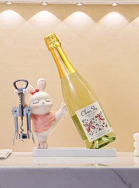 红酒架摆件轻奢高l档餐边柜氛围感家居兔子电视柜装饰新家乔迁礼