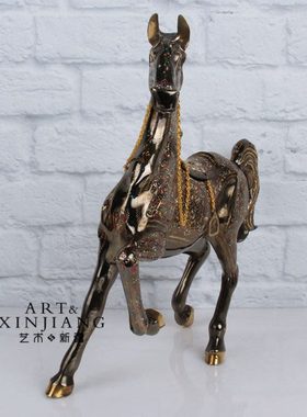 铜马摆件纯黄铜家居装饰客厅摆设桌面工艺品马到成功巴基斯坦铜器