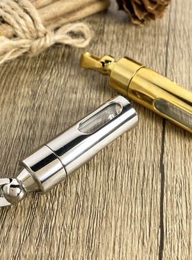 楞严咒水b晶舍利子瓶吊坠钛钢空心吊坠嘎乌盒透明可装朱砂佛类项