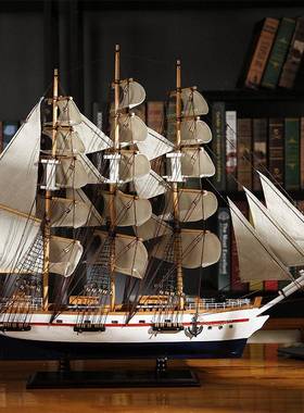 实木大号帆船模型工艺品摆饰客厅摆设结婚礼物开 业一帆风顺装饰