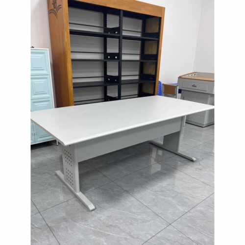 学校阅览桌图书馆桌椅书店阅览室钢木长条专用阅读培训桌课桌椅子 - 图2