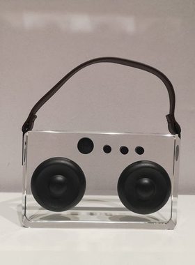 现代创意轻奢透明水晶收音机家居装饰摆件软装饰品水晶工艺品摆设