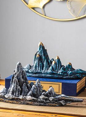 假山微景观造景新中式办公室装饰品茶几室内家居客厅玄关装修摆件
