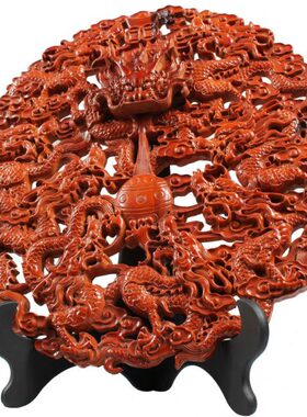 献瑞看摆件摆件轩九龙盘桃木 家居饰品 客厅卧室吉辰