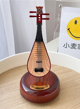 留声机音乐盒北欧复古乐器模型八音盒摆设家居桌V面装饰摆件礼物