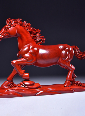 实木雕刻十二生肖马摆件红木马到成功家居客厅办公装饰工艺品送礼