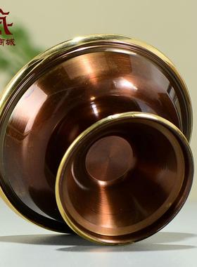 铜护法杯描金八吉祥供杯现代佛前摆件家用贡杯用品水杯