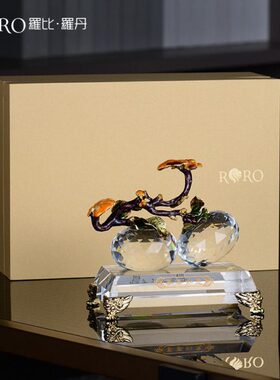 珐琅比客厅酒柜罗事事工艺乔迁礼品玄关罗摆件如意摆件彩丹家居