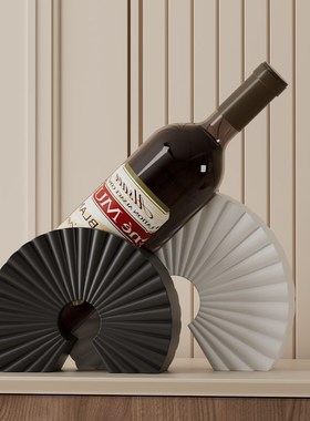 意式极简斜放红酒架摆件轻奢w高档客厅餐柜酒柜2025新款酒托装饰