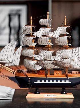 家居创意工艺装饰品帆船摆件电视酒柜卧室客厅书架一帆风顺小摆设