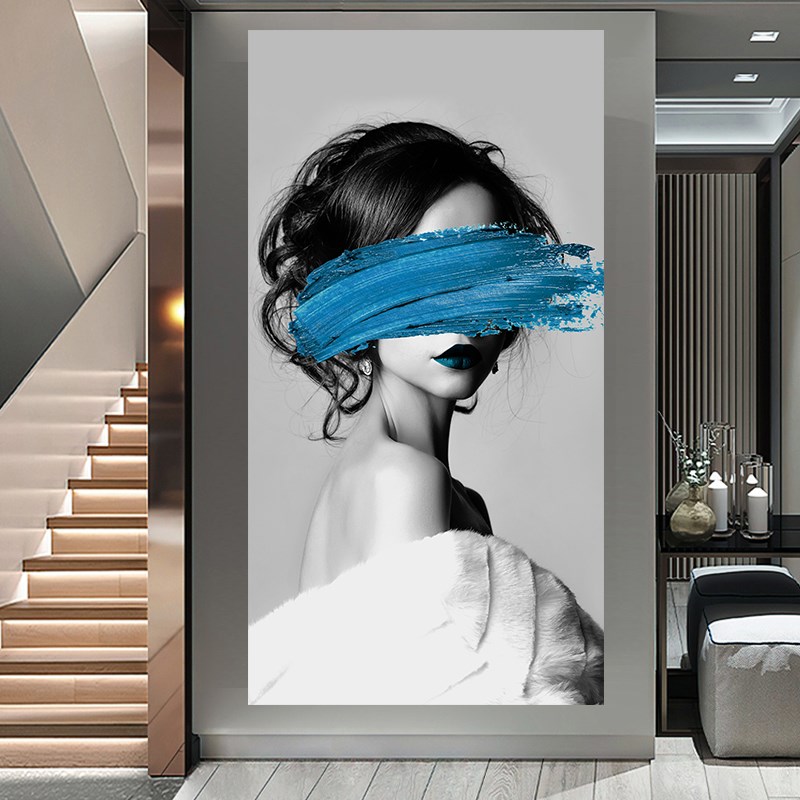 美发店墙面装饰画理发店墙壁贴画发廊玄关海报背景墙墙画自粘壁画 - 图0
