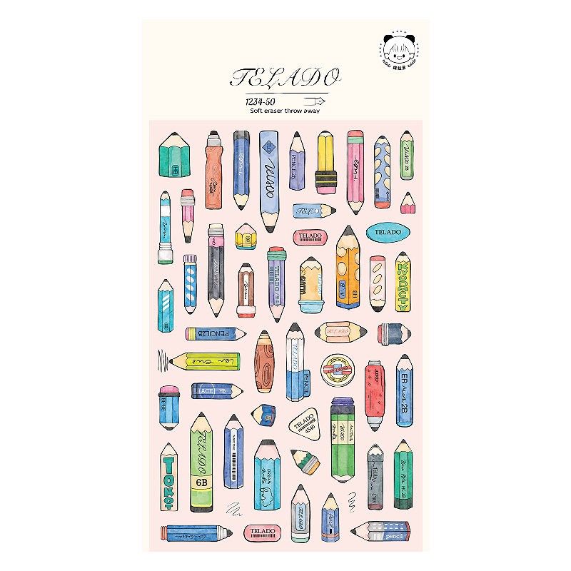 提拉多文具贴纸可爱手账贴纸女孩儿童贴纸铅笔橡皮钢笔安静书diy,淘宝优惠券,粉丝福利购,淘宝优惠卷