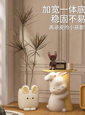 兔子边几落地摆件大型沙发旁边托盘床头柜客厅装饰品乔迁新居礼品
