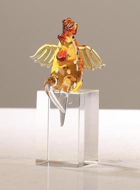 轻奢琉璃艺术动物摆件现代客厅办公室书房装饰乔迁书桌工艺品礼品