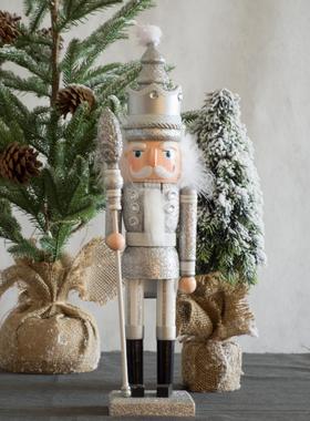 42CM胡桃夹子亮粉木偶士兵创意家居摆设生日圣诞礼物婚礼摆台装饰