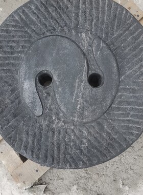 老旧石磨盘手工雕刻青石圆形下扇庭院汀步石小路装饰财源广进摆件