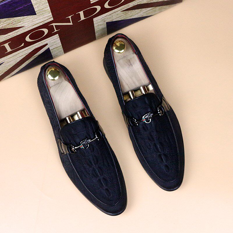 夏季新品金属扣乐福鞋马衔扣一脚蹬尖头韩版皮鞋男增高英伦豆豆鞋,淘宝优惠券,粉丝福利购,淘宝优惠卷