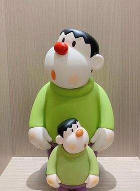 潮玩手办胖虎歪头小摆件新款桌面车载落地电视柜玄关酒柜呆萌玩偶