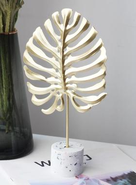 热造北欧铁艺龟背竹小摆件玄关客厅电视柜酒柜办公室创意家居装饰