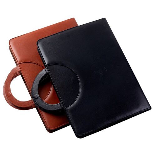 谈单夹皮质手提拉链公文包多功能A4文件夹带计算器商务经理夹 - 图3