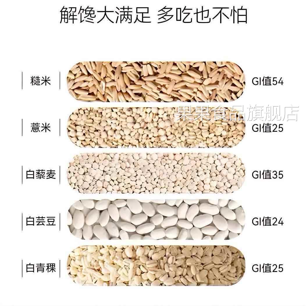 五白谷物即食麦片旗舰店无蔗糖营养代餐薏米白芸豆青稞荞麦高钙 - 图1