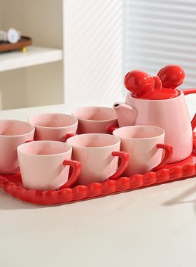 送新人结婚布置婚房装饰订婚摆件高级感水杯水具套装新婚礼物