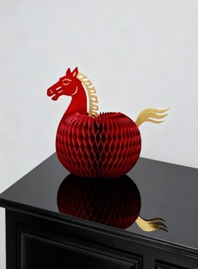 马年摆件桌面新年入户玄关创意装饰品客厅房间氛围感家居好物红色