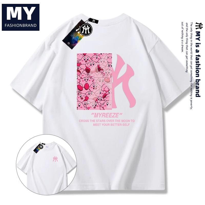 myvm2025夏季新款男女同款短袖T恤宽松圆领休闲百搭上衣20