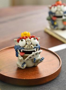 招财貔貅陶瓷摆件茶宠香炉客厅装饰品乔迁礼物开业礼品景德镇狮子