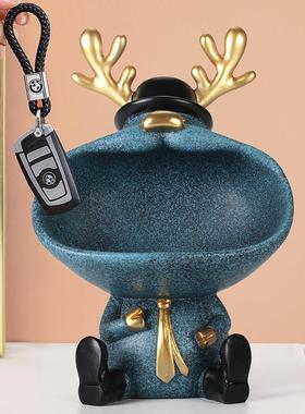 进门口放钥匙收纳摆件创意轻奢招财玄关鞋柜电视柜家居乔迁装饰品