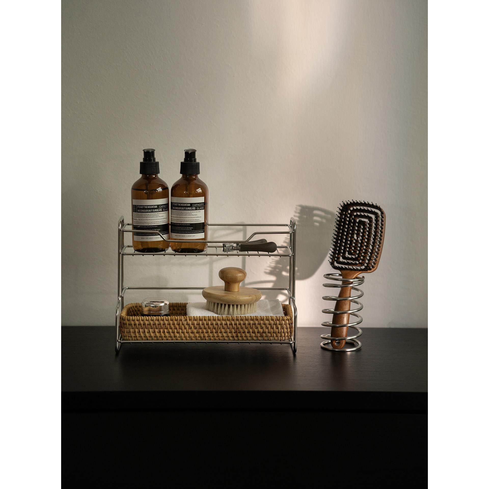 shy pear羞梨 收纳架 不锈钢桌面化妆品收纳梳妆台玄关杂物置物架,淘宝优惠券,粉丝福利购,淘宝优惠卷