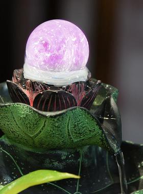 风水轮假山流水高山喷泉小摆件循环水车室内水景鱼缸开 业礼物招