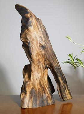 精品广西土沉香摆件自然随型风化木料根雕中式家居饰品药香味包邮