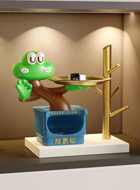 创意放青松玄关钥匙收纳摆件解压入户门鞋柜装饰品置物架搬家礼物